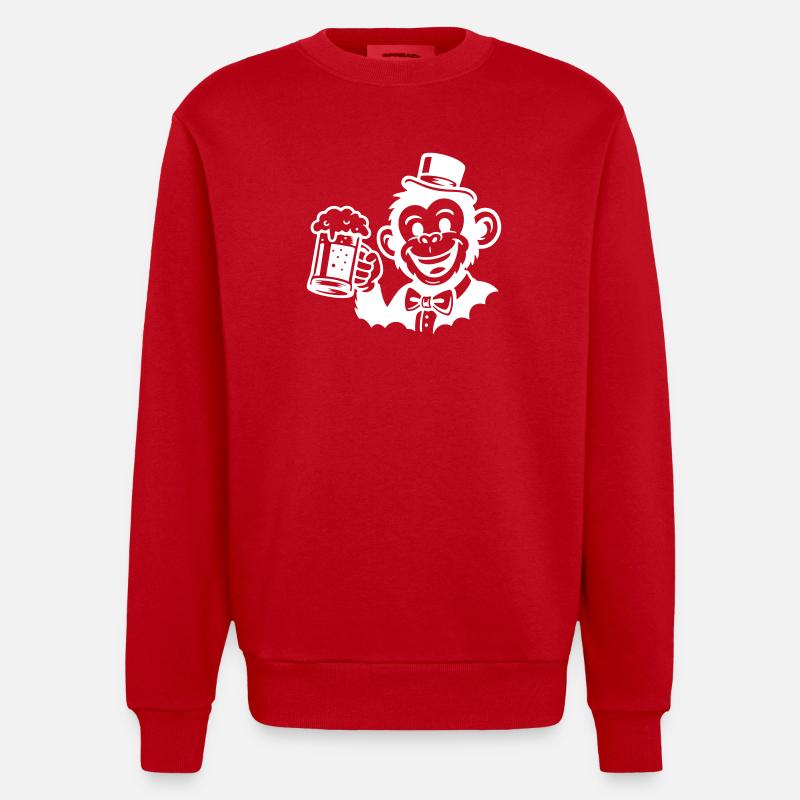 Le Marié Singe Célibataire - Sweat bio épais oversize fabriqué en UE - rouge