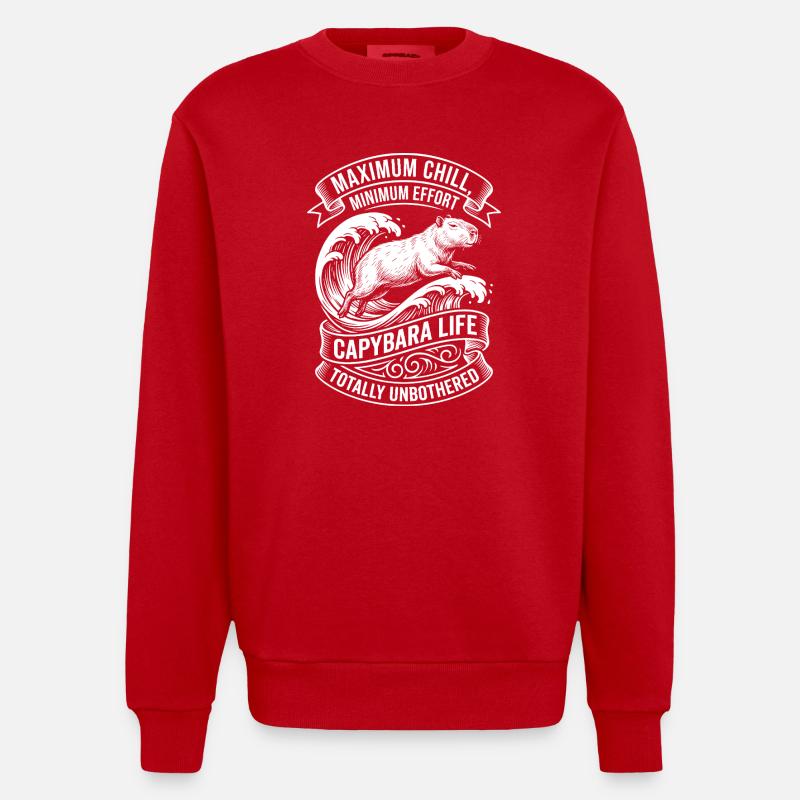 Vie à Capybara – Maximum de Froid - Sweat bio épais oversize fabriqué en UE - rouge