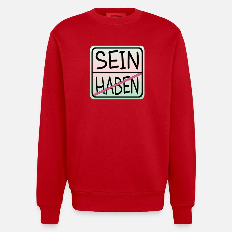 LA PLEINE CONSCIENCE EST - Sweat bio épais oversize fabriqué en UE - rouge