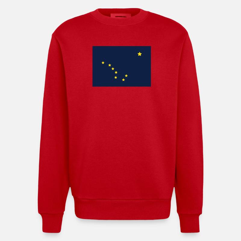 Drapeau de l’État de l’Alaska - Sweat bio épais oversize fabriqué en UE - rouge