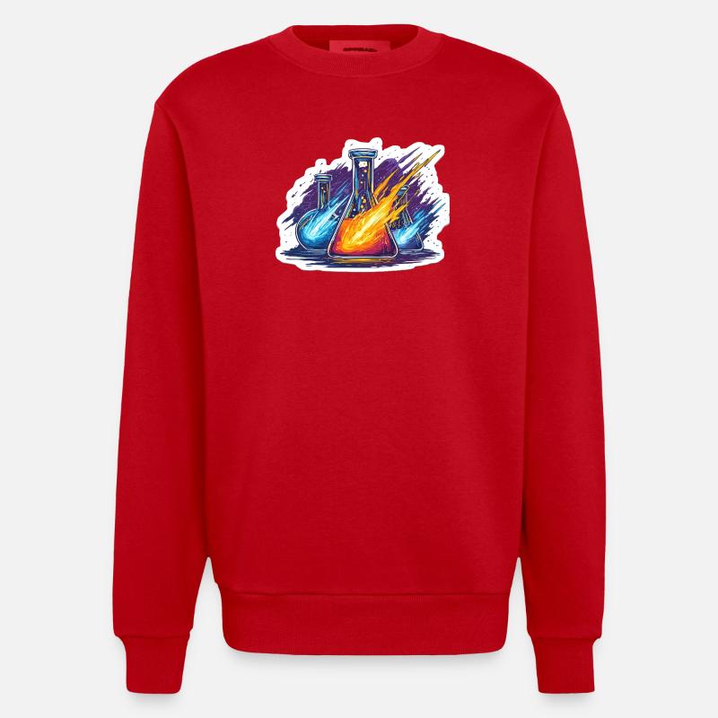 Labor-Geek-Quadrantiden-Meteorregen-Laborexperiment - Heavyweight Oversized Organic Crew Neck Made in EU - Rot