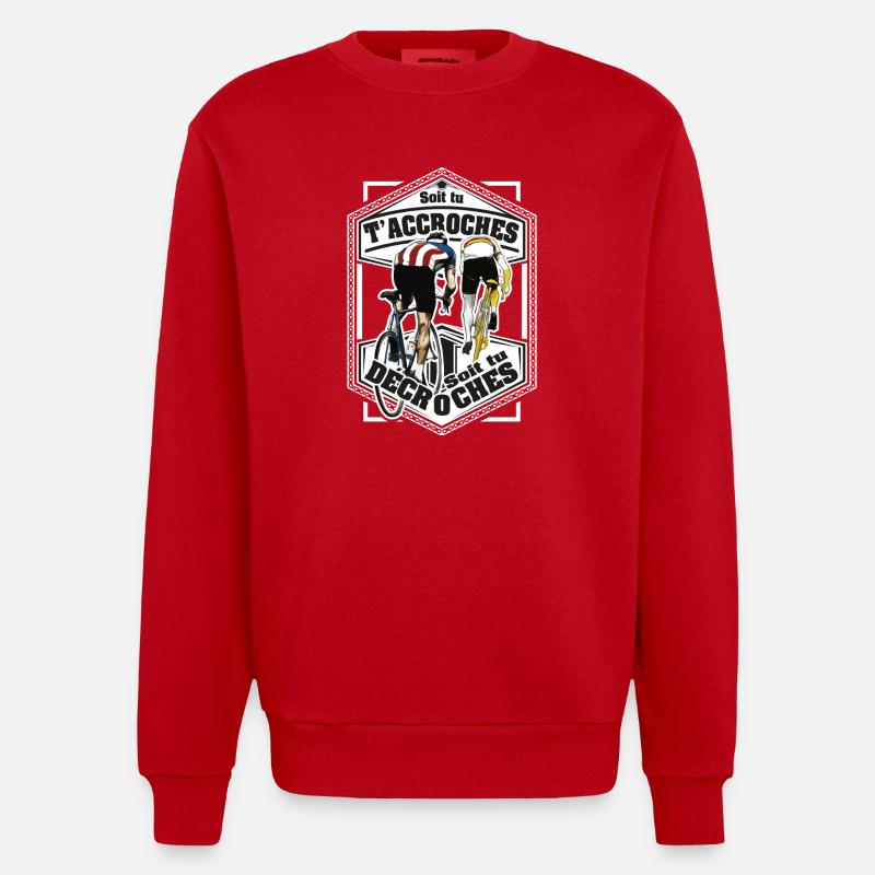 Hooks oder Stalls Cycling - Heavyweight Oversized Organic Crew Neck Made in EU - Rot