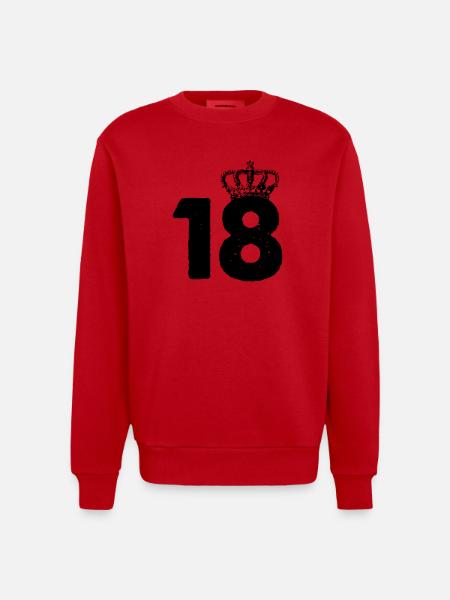 18 Crowns - Heavyweight Oversized Organic Crew Neck Made in EU - red