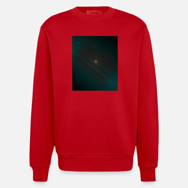 Spirale de lutte turquoise au centre - Sweat bio épais oversize fabriqué en UE - rouge