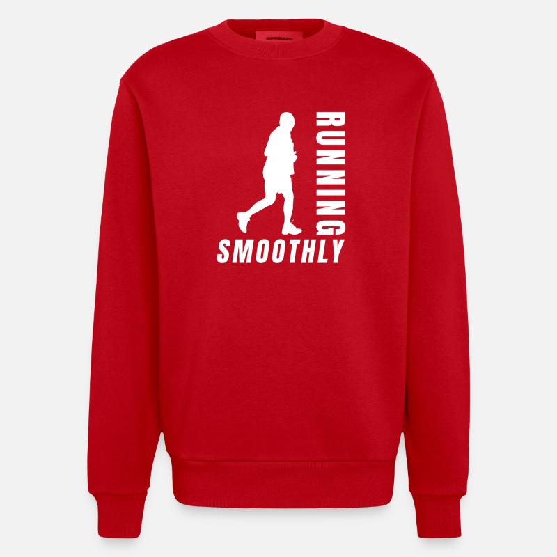 Coureur de marathon courant en douceur - Sweat bio épais oversize fabriqué en UE - rouge
