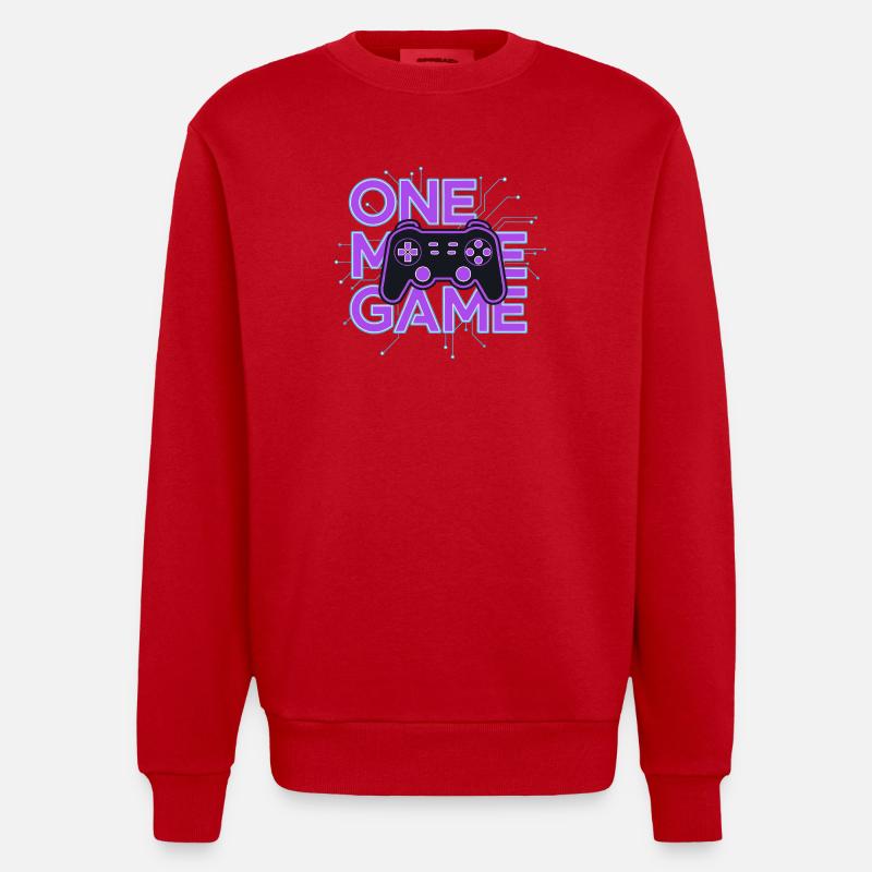 Ein Spielcontroller-Neon-Schaltkreis - Heavyweight Oversized Organic Crew Neck Made in EU - Rot