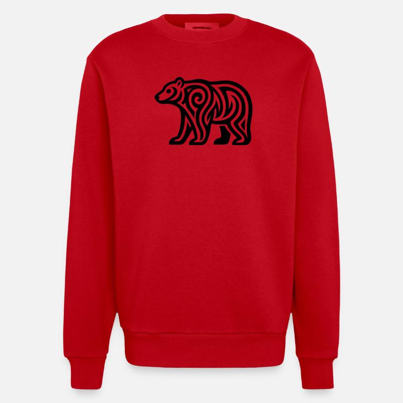 Just a Black Bear #1 / JustN-imal - Sweat bio épais oversize fabriqué en UE - rouge