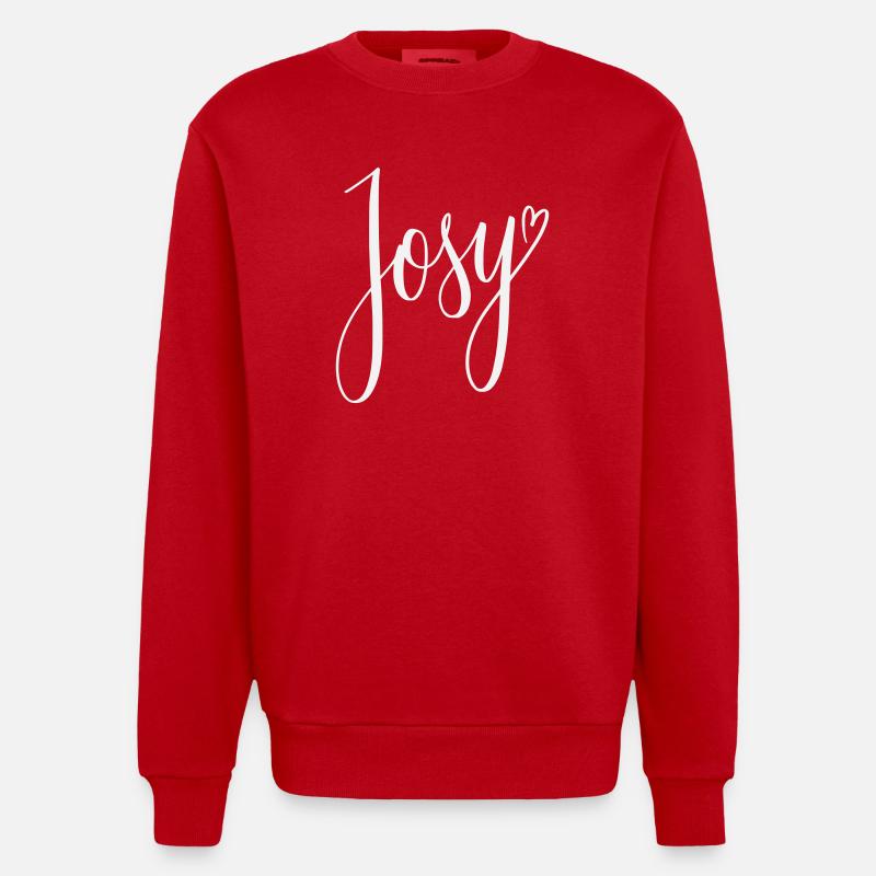 Josy Script Conception de cœurs - Sweat bio épais oversize fabriqué en UE - rouge