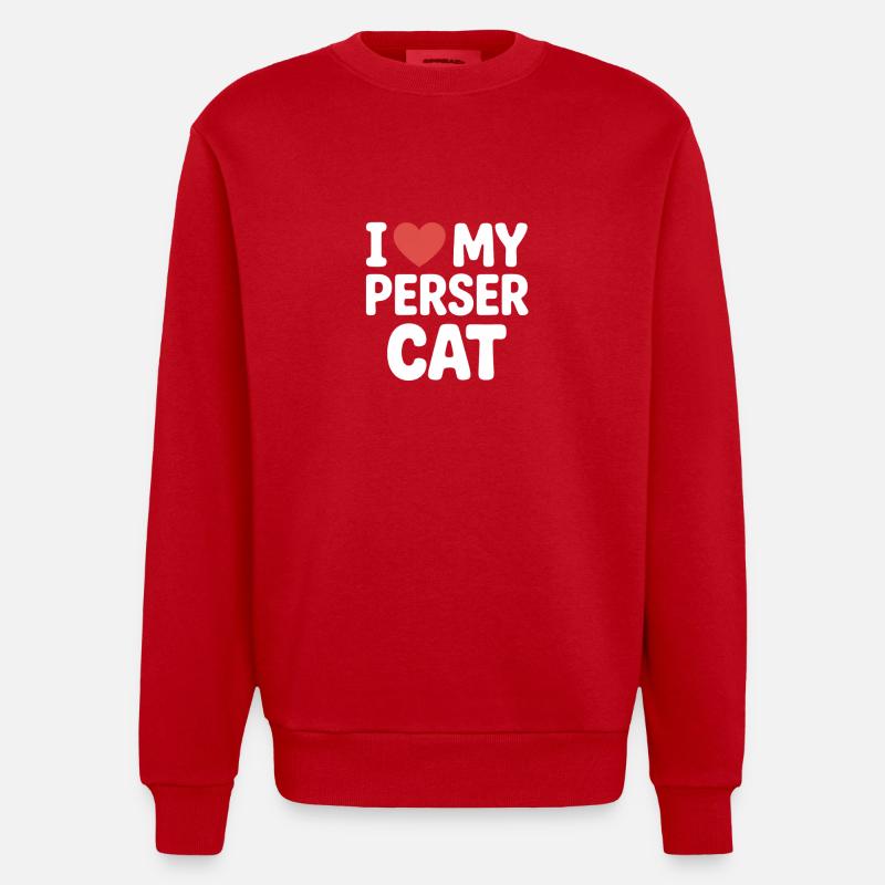 J’adore mon chat persan - Sweat bio épais oversize fabriqué en UE - rouge