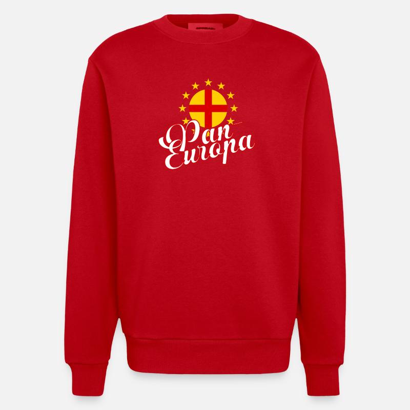 Pan-Europa Rétro Script - Sweat bio épais oversize fabriqué en UE - rouge