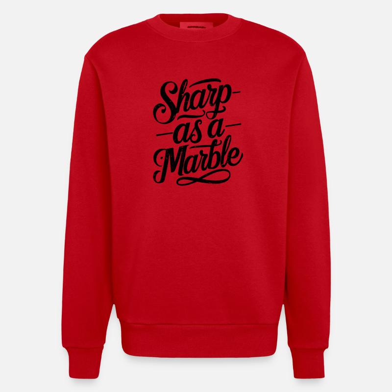 Sharp as a Marble - Heavyweight Oversized Organic Crew Neck Made in EU - Rot