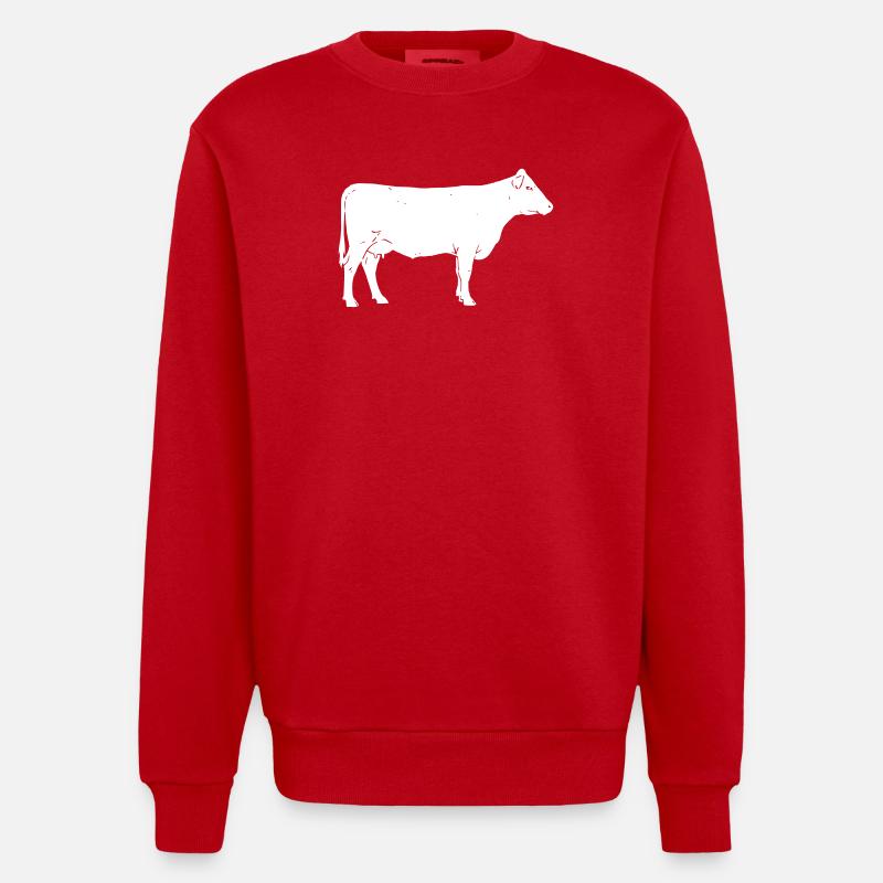 Ferme bovine Vector Élevage - Sweat bio épais oversize fabriqué en UE - rouge