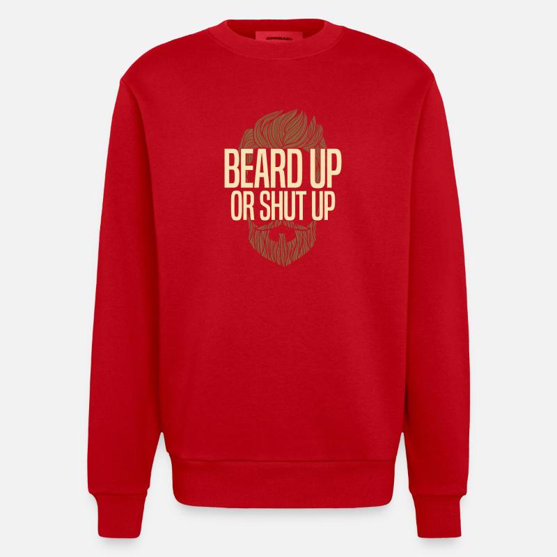 Bart hoch oder halt den Mund - Heavyweight Oversized Organic Crew Neck Made in EU - Rot