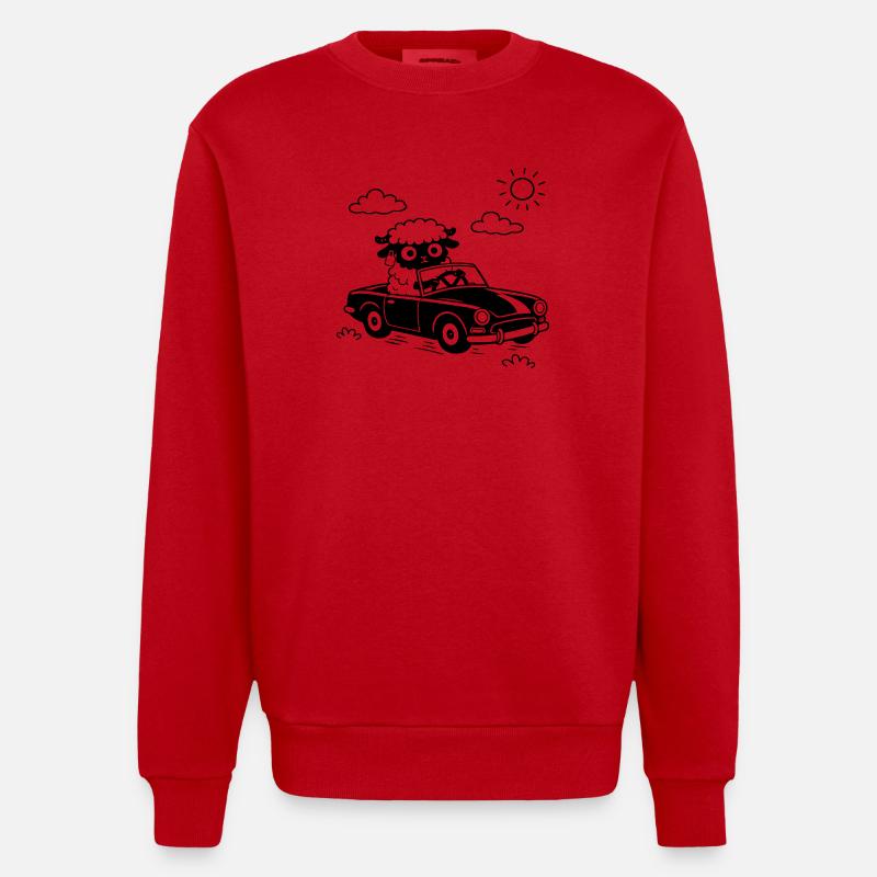 Sheep Cabrio - Heavyweight Oversized Organic Crew Neck Made in EU - Rot