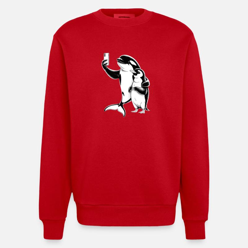 Orca und Robbe - Heavyweight Oversized Organic Crew Neck Made in EU - Rot