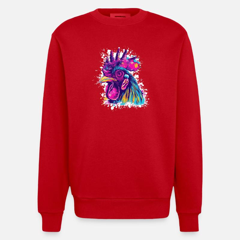 Hahn Kunst Graffiti - Heavyweight Oversized Organic Crew Neck Made in EU - Rot