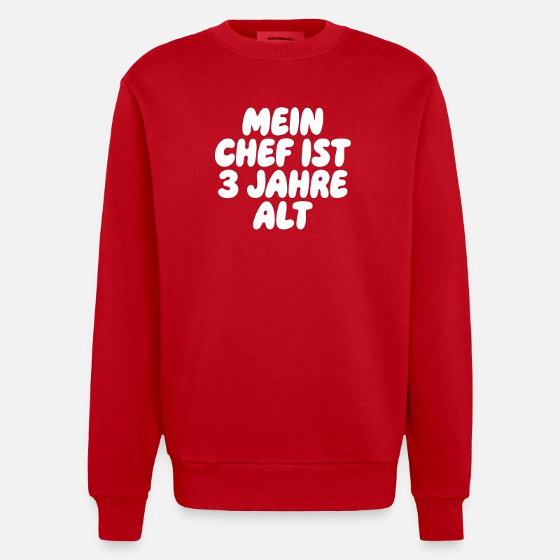 Mon patron a 3 ans - Sweat bio épais oversize fabriqué en UE - rouge
