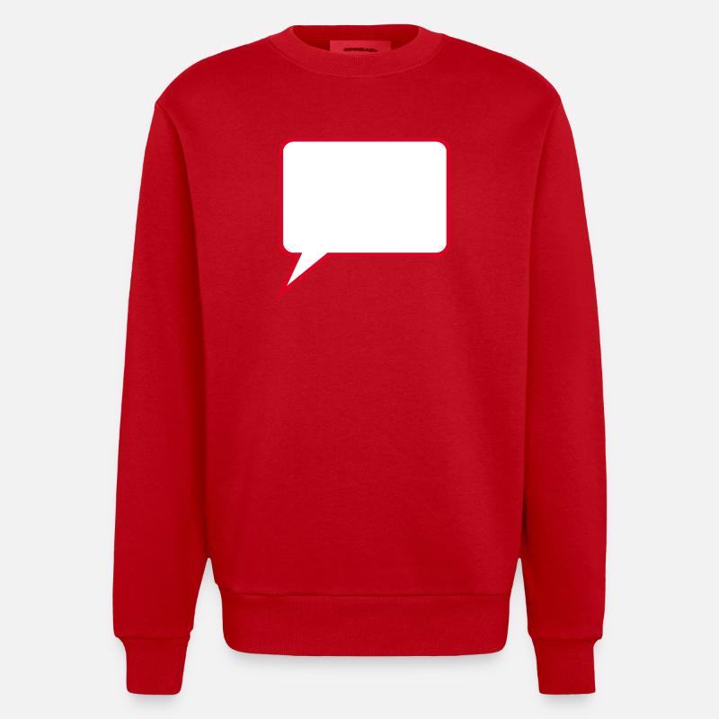 Personalize your own speech bubble comic - Heavyweight Oversized Organic Crew Neck Made in EU - red
