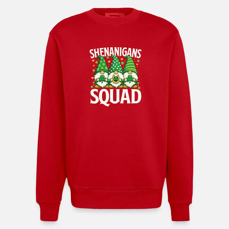 Shenanigans Squad St Patrick’s Irish - Heavyweight Oversized Organic Crew Neck Made in EU - red
