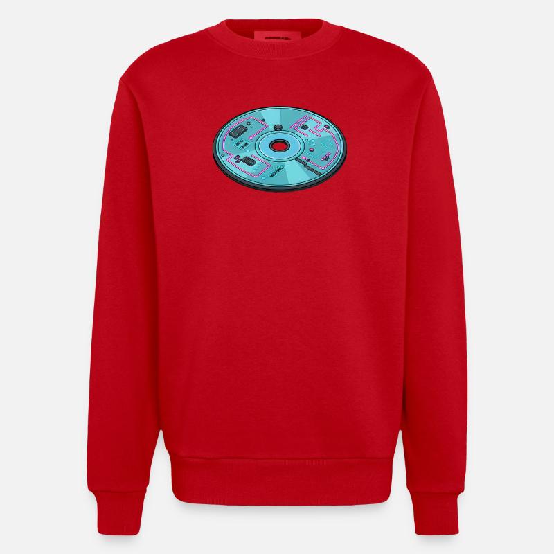 Digitale Zukunft Computer 90er Retro Design - Heavyweight Oversized Organic Crew Neck Made in EU - Rot