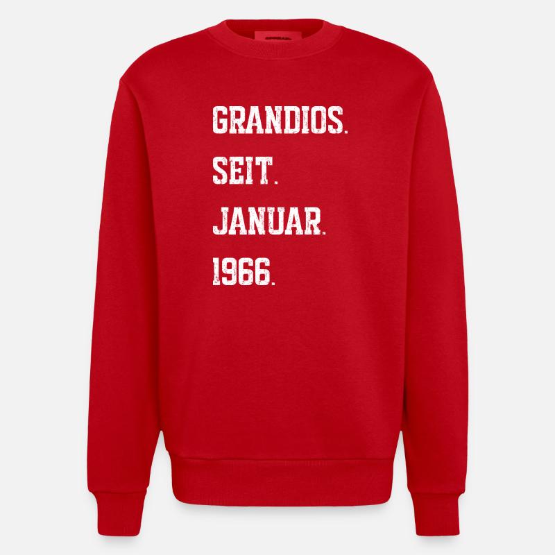 60e anniversaire janvier 1966 - Sweat bio épais oversize fabriqué en UE - rouge