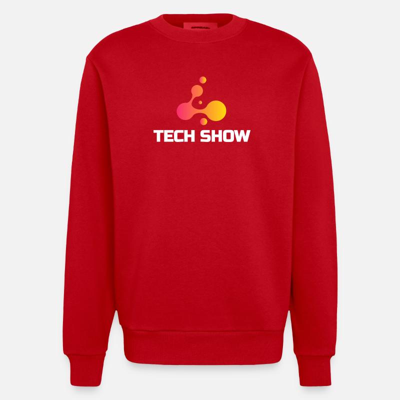 Technikshow Neon Blob Tee - Heavyweight Oversized Organic Crew Neck Made in EU - Rot