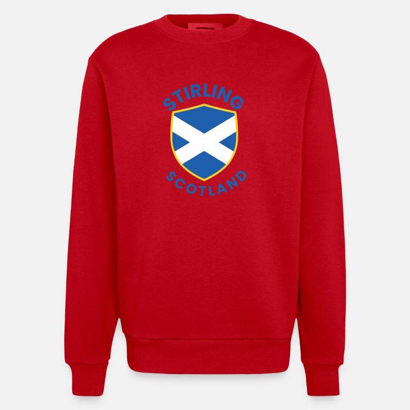 Conception du bouclier écossais de Stirling - Sweat bio épais oversize fabriqué en UE - rouge