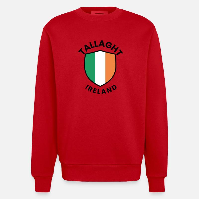 Bouclier irlandais de Tallaght - Sweat bio épais oversize fabriqué en UE - rouge