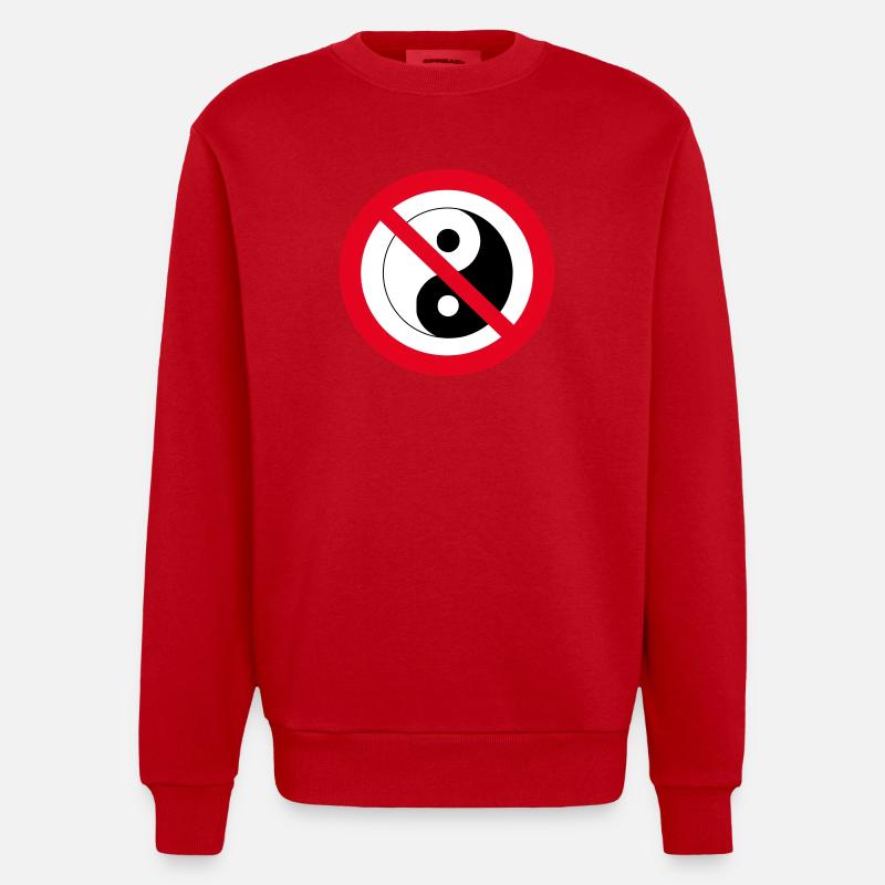 Interdit Yin Yang: symbole antiéquilibre - Sweat bio épais oversize fabriqué en UE - rouge