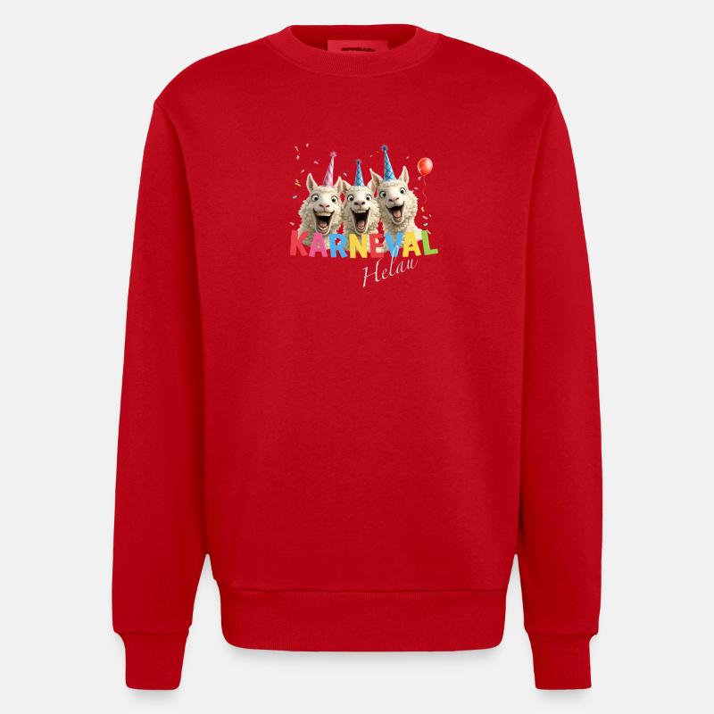 Moutons de carnaval Helau - Sweat bio épais oversize fabriqué en UE - rouge