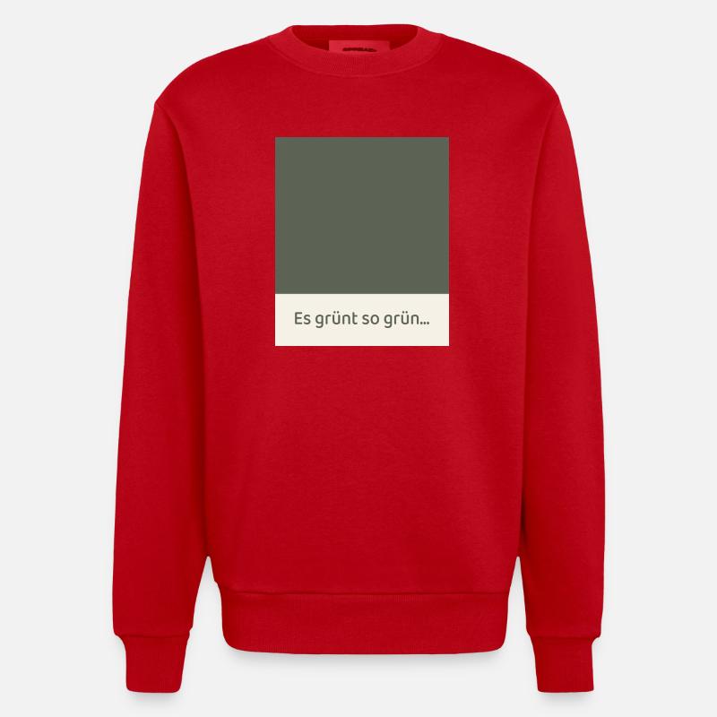 C’est tellement vert – Affiche Modern Fields - Sweat bio épais oversize fabriqué en UE - rouge