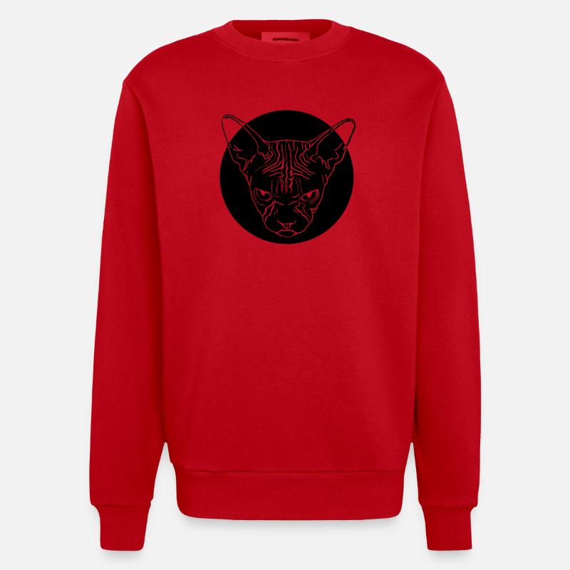 Tête de sphinx - Sweat bio épais oversize fabriqué en UE - rouge