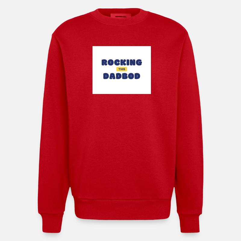 Rocking This Dad Bod - Heavyweight Oversized Organic Crew Neck Made in EU - red
