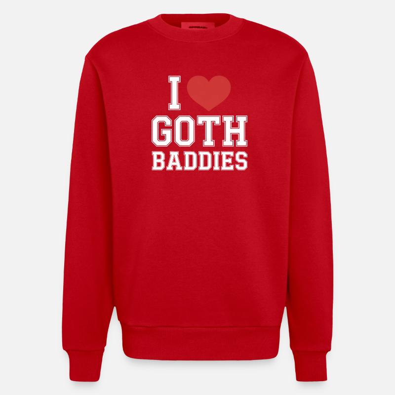 J’adore les méchants gothiques - Sweat bio épais oversize fabriqué en UE - rouge