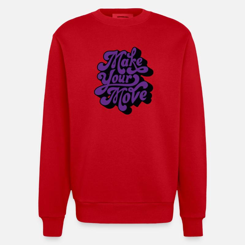 Make Your Move Retro-Skript - Heavyweight Oversized Organic Crew Neck Made in EU - Rot