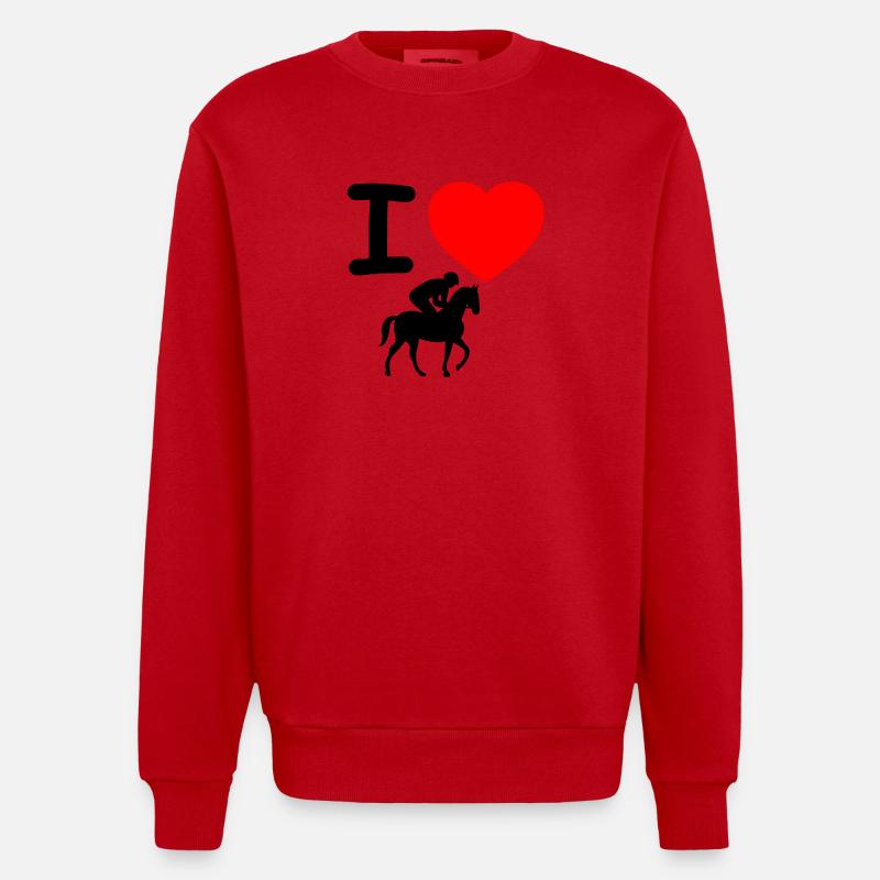 Chevaux - Sweat bio épais oversize fabriqué en UE - rouge