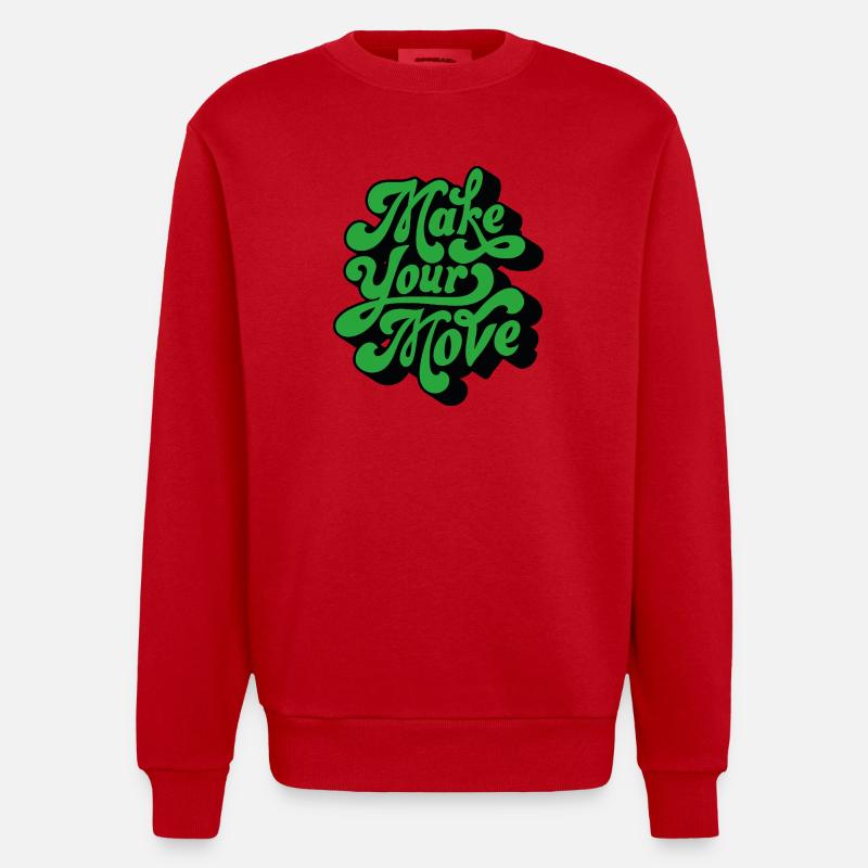 Mach deinen Schritt – Retro Handtext - Heavyweight Oversized Organic Crew Neck Made in EU - Rot