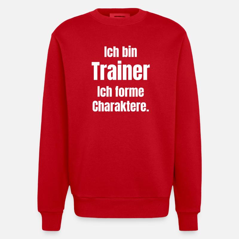 Ich bin Trainer – Charakterformung - Heavyweight Oversized Organic Crew Neck Made in EU - Rot