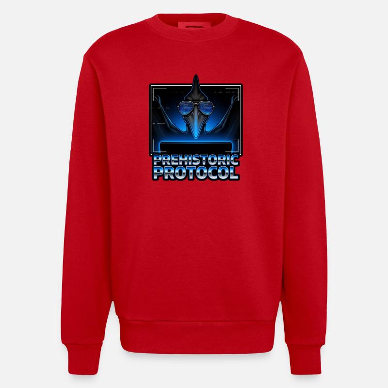Ancient Protocol Neon - Heavyweight Oversized Organic Crew Neck Made in EU - red