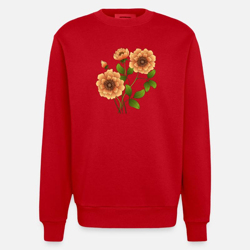 Fleur - Sweat bio épais oversize fabriqué en UE - rouge