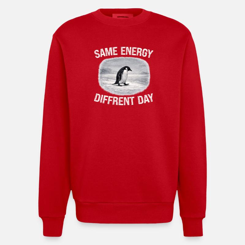 Journée de différence d’énergie - Sweat bio épais oversize fabriqué en UE - rouge
