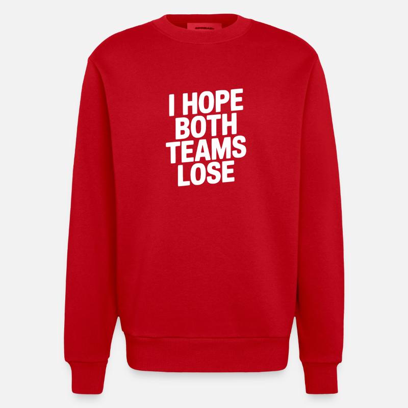Ich hoffe, beide Teams verlieren - Heavyweight Oversized Organic Crew Neck Made in EU - Rot