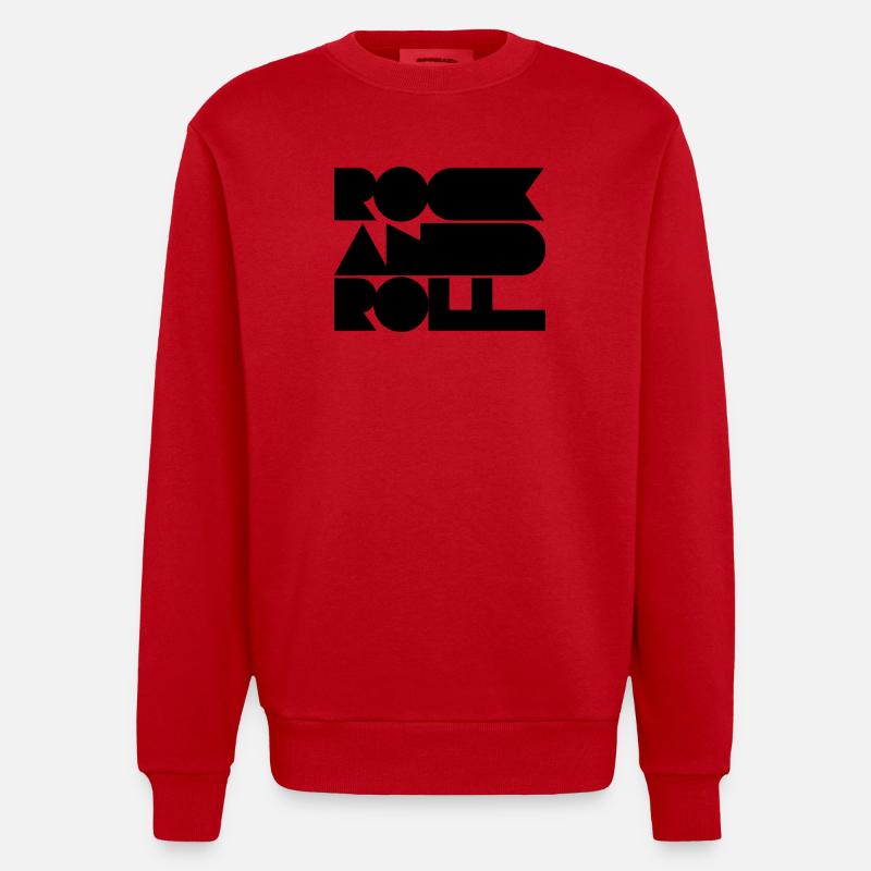 Conception du logo Rock and Roll - Sweat bio épais oversize fabriqué en UE - rouge