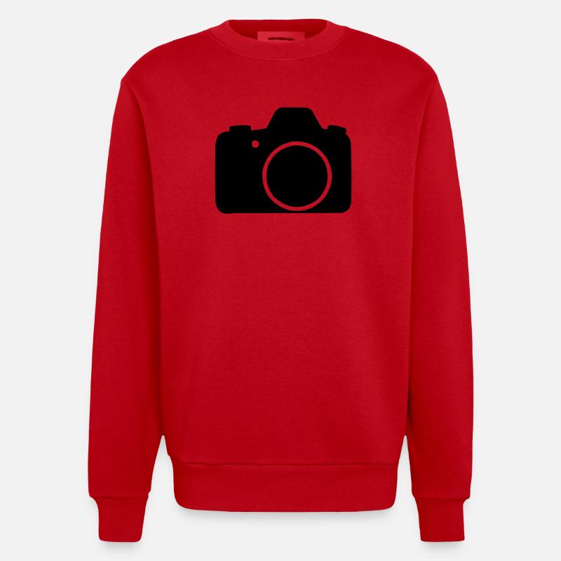 Caméra - Sweat bio épais oversize fabriqué en UE - rouge