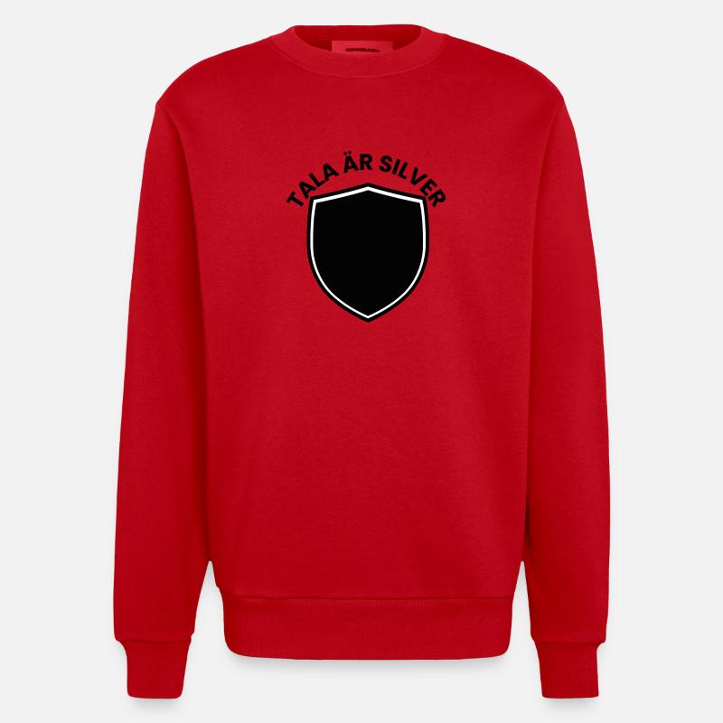 Bouclier d’argent avec thème d’année - Sweat bio épais oversize fabriqué en UE - rouge