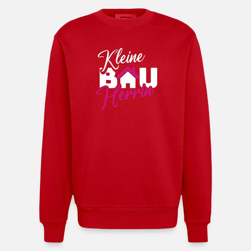 Small Builder Hausliebe Design - Heavyweight Oversized Organic Crew Neck Made in EU - red