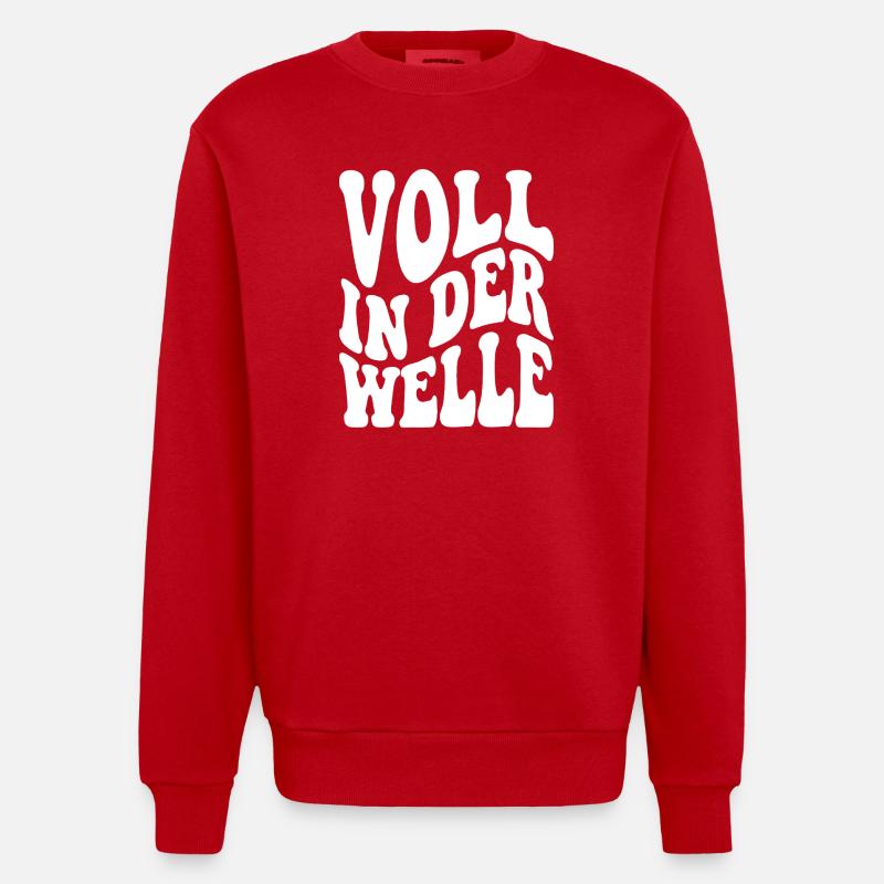 Plein dans la vague - Sweat bio épais oversize fabriqué en UE - rouge
