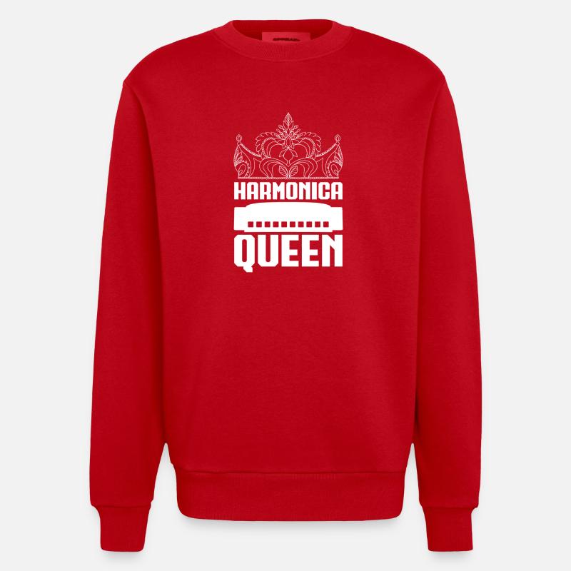 Harmonica Musican Queen Harmonica - Sweat bio épais oversize fabriqué en UE - rouge