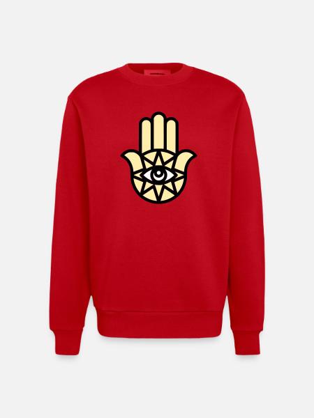 Hamsa Main de Fatima - Sweat bio épais oversize fabriqué en UE - rouge