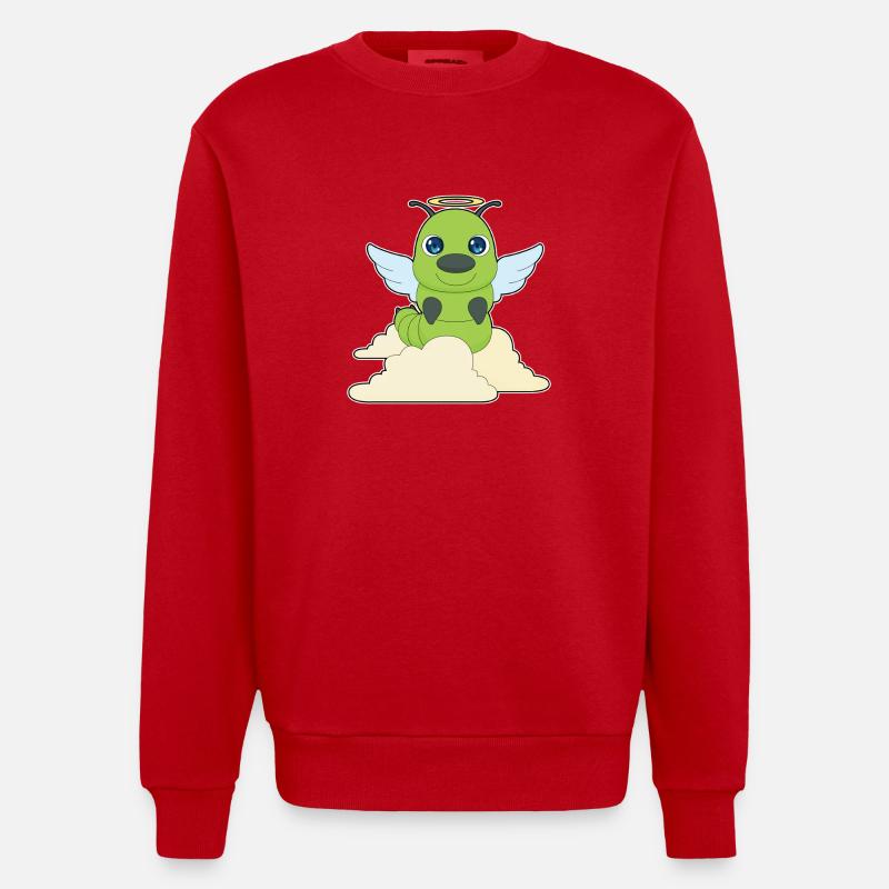Ailes d’ange chenille - Sweat bio épais oversize fabriqué en UE - rouge